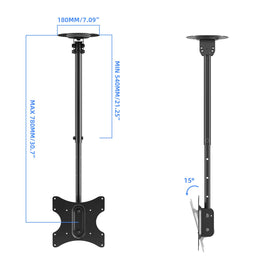 Suptek MC3260 Ceiling TV Mount for 23–43 Inch Displays | VESA 100x100-200x200 | Up to 77 lb