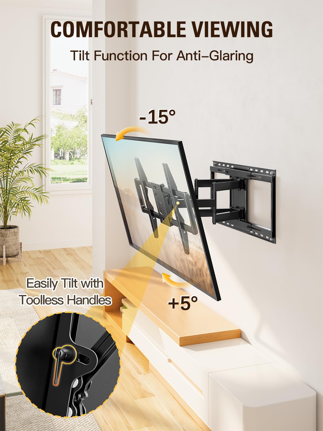 Mounting Dream MD2198 Sliding TV Wall Mount – 42-86 inch TVs, Full Motion