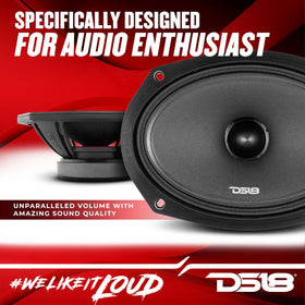 DS18 PRO-ZXI Pro Audio Loudspreaker Combo | (2) 6.5" Loudspeakers paired with (2) 6x9 Loudspeakers | 600W Max Power | Gloss Black Basket Face with Black Bullet Dust Covers | 4 Speakers Total