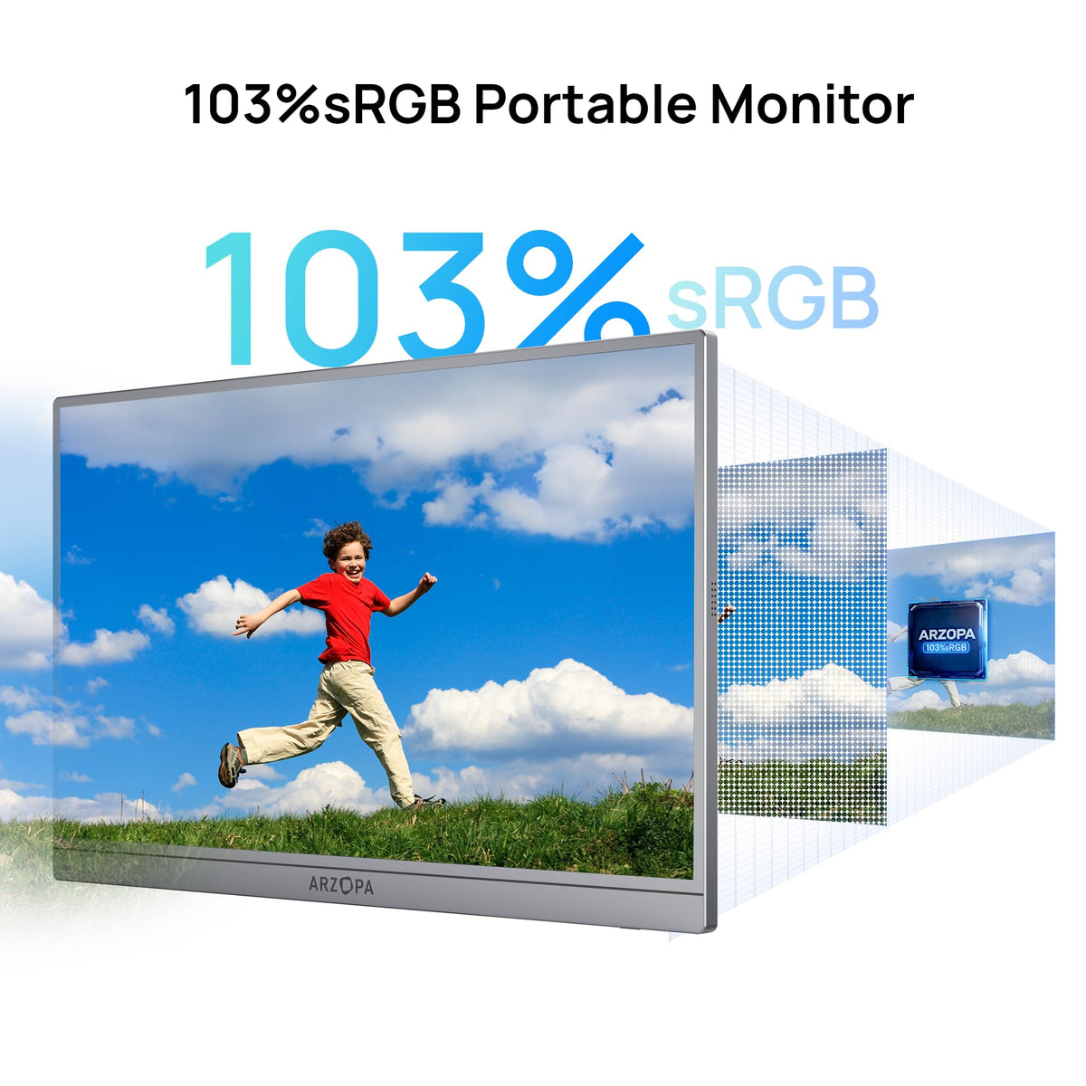 ARZOPA Z1C Plus 103% sRGB delivers vivid colors for photos and videos