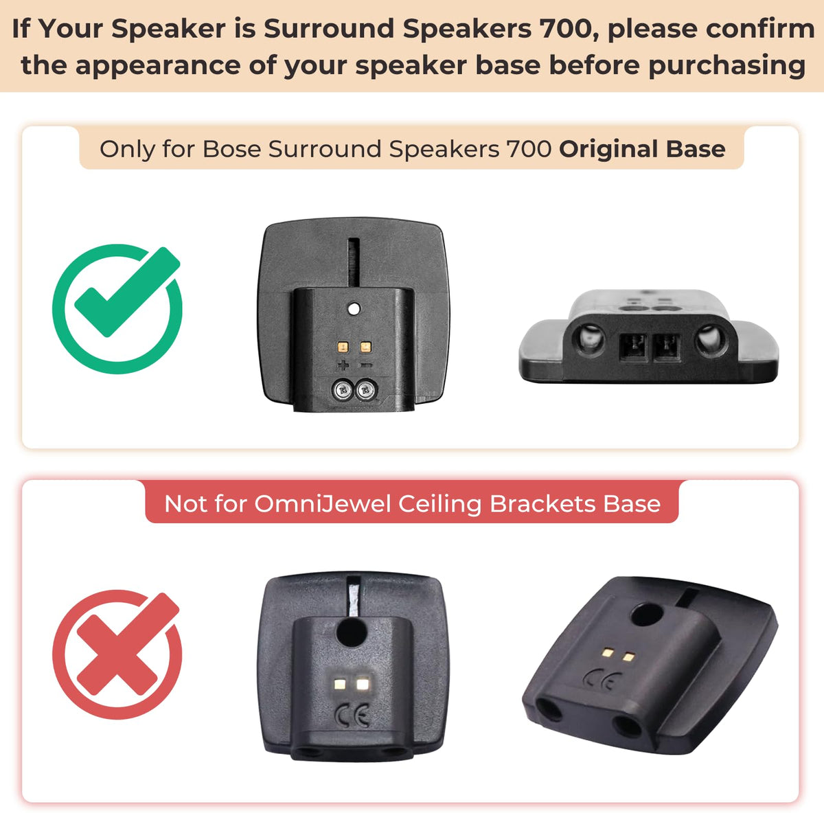 Height Adjustable UFS-20 Stand for Bose Speaker Stands, with Slideconnect Bracket, for Surround 700, OmniJewel Lifestyle 650, CineMate GS Series II, for Bose 700 Speaker Stands