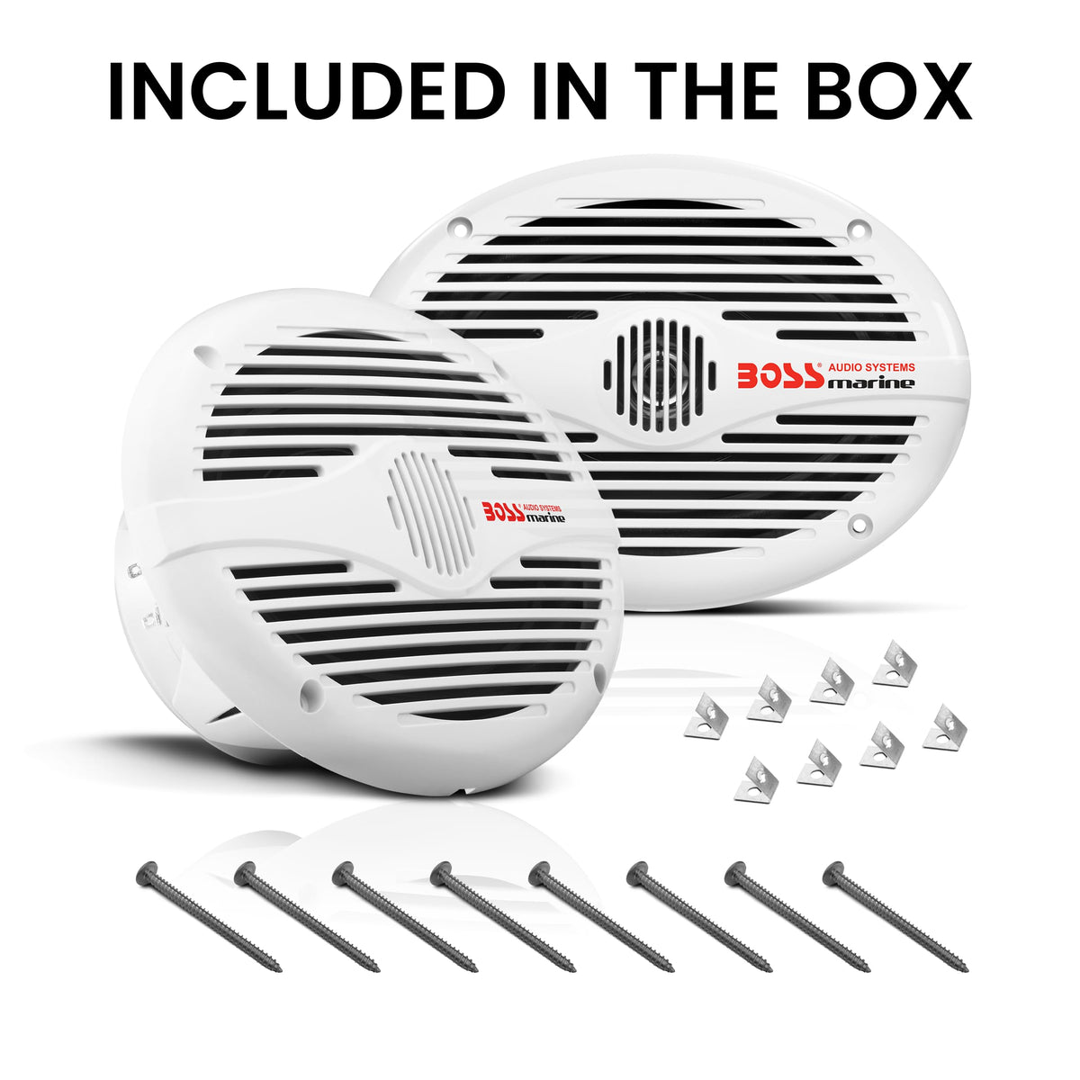 BOSS Audio Systems MR690 6x9 Inch Marine Speakers - 350 Watts Per Pair, Coaxial, 2 Way, Full Range, 4 Ohms, Weatherproof