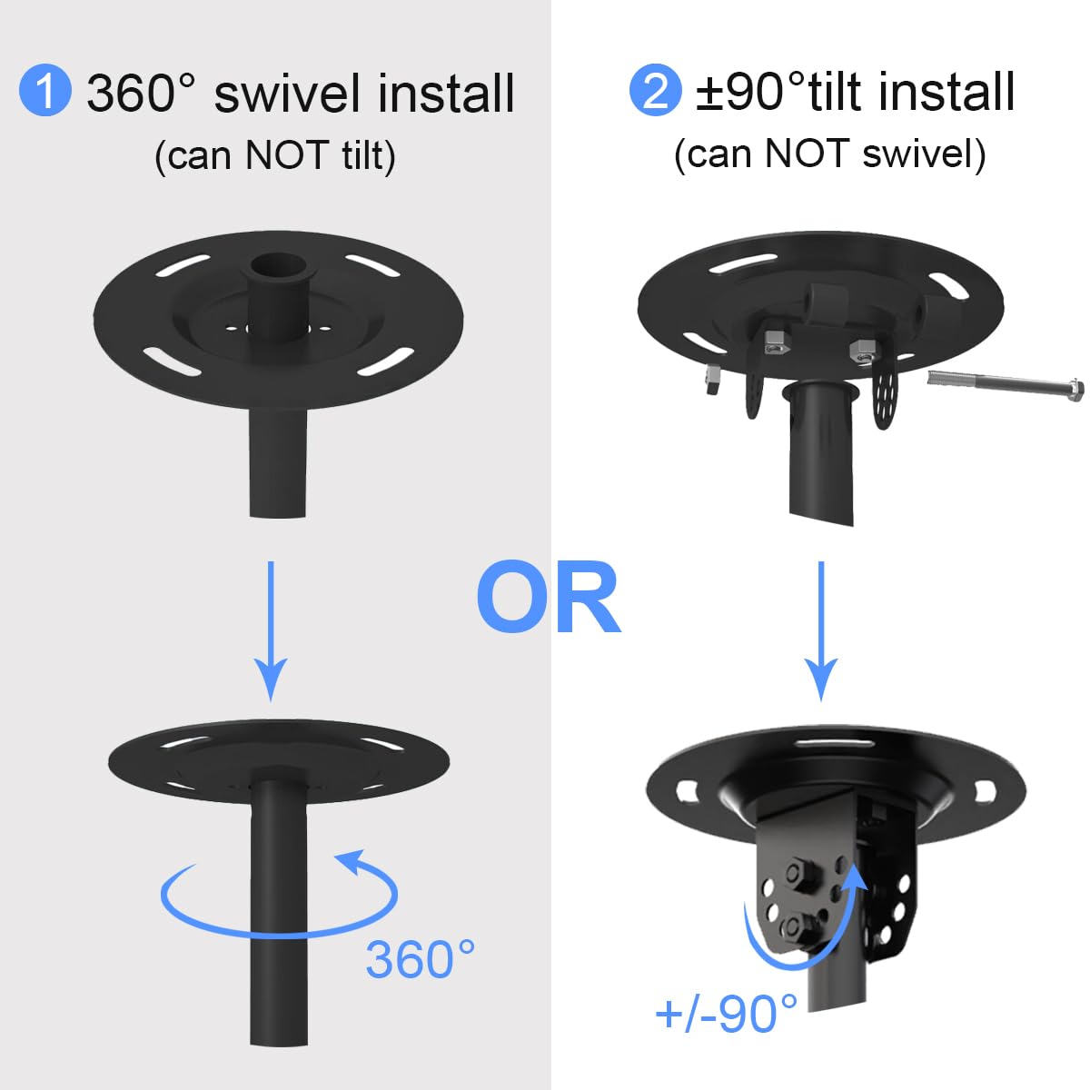 Suptek MC3260 Ceiling TV Mount for 23–43 Inch Displays | VESA 100x100-200x200 | Up to 77 lb