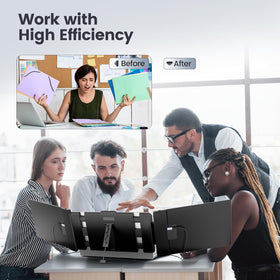 Teamgee 14-Inch Triple Portable Laptop Monitor | FHD 1080p IPS, Plug‑&‑Play USB-C/USB-A/HDMI