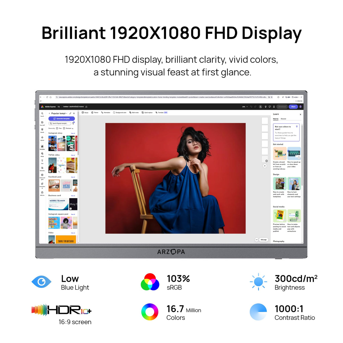ARZOPA Z1C Plus USB-C and mini HDMI for easy connections