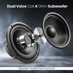 Pyle PLPW6D 6.5-Inch Car Subwoofer — 600W Peak, Dual 4Ω, Foam Surround