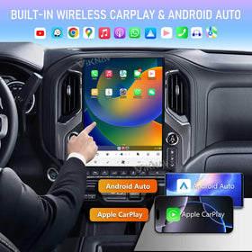 15.6 Inch Touch Screen Android Car Radio for GMC Sierra Chevrolet Silverado 2019 2020 2021 2022 2023 2024 2025 Head Unit Wirless Carplay GPS Navigation Screen Upgrade Multimedia Player Android Auto