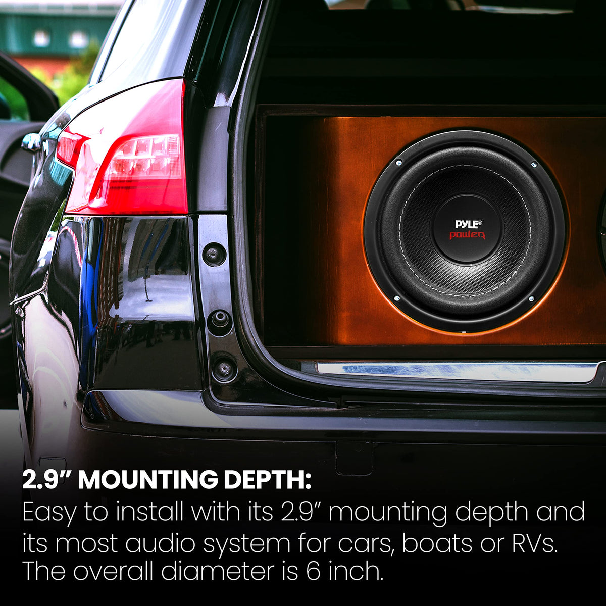 Pyle PLPW6D 6.5-Inch Car Subwoofer — 600W Peak, Dual 4Ω, Foam Surround