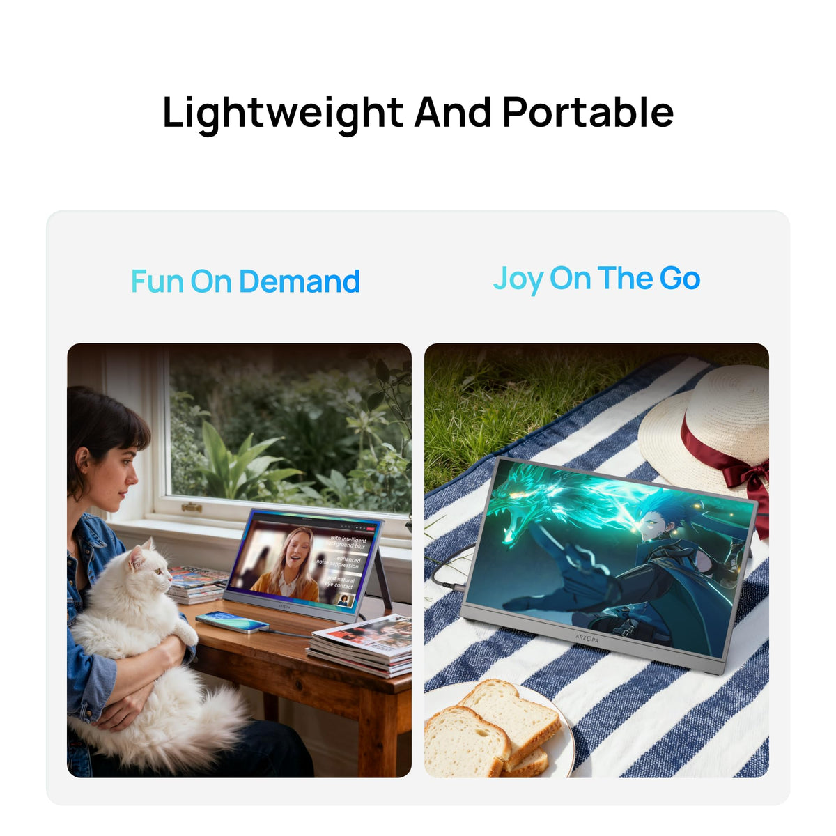 ARZOPA Z1C Plus plug-and-play connectivity across devices