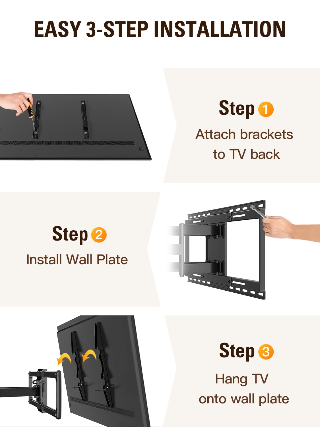 Mounting Dream MD2198 Sliding TV Wall Mount – 42-86 inch TVs, Full Motion