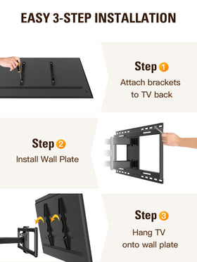 Mounting Dream MD2198 Sliding TV Wall Mount – 42-86 inch TVs, Full Motion
