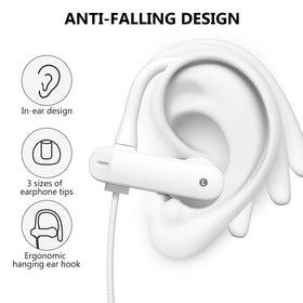 iMangoo closeup of ear hook showing secure fit for active movement