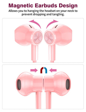 iMangoo earbuds plugged into smartphone showing broad device compatibility