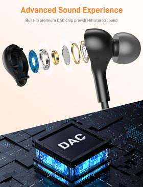 iMangoo earbud backside magnet closeup, prevents tangles and secures wear