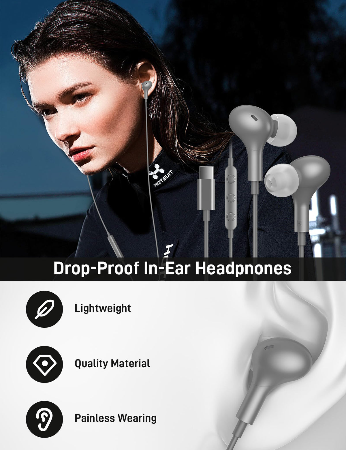 iMangoo earbuds magnetic backs keeping cables tidy for convenient storage