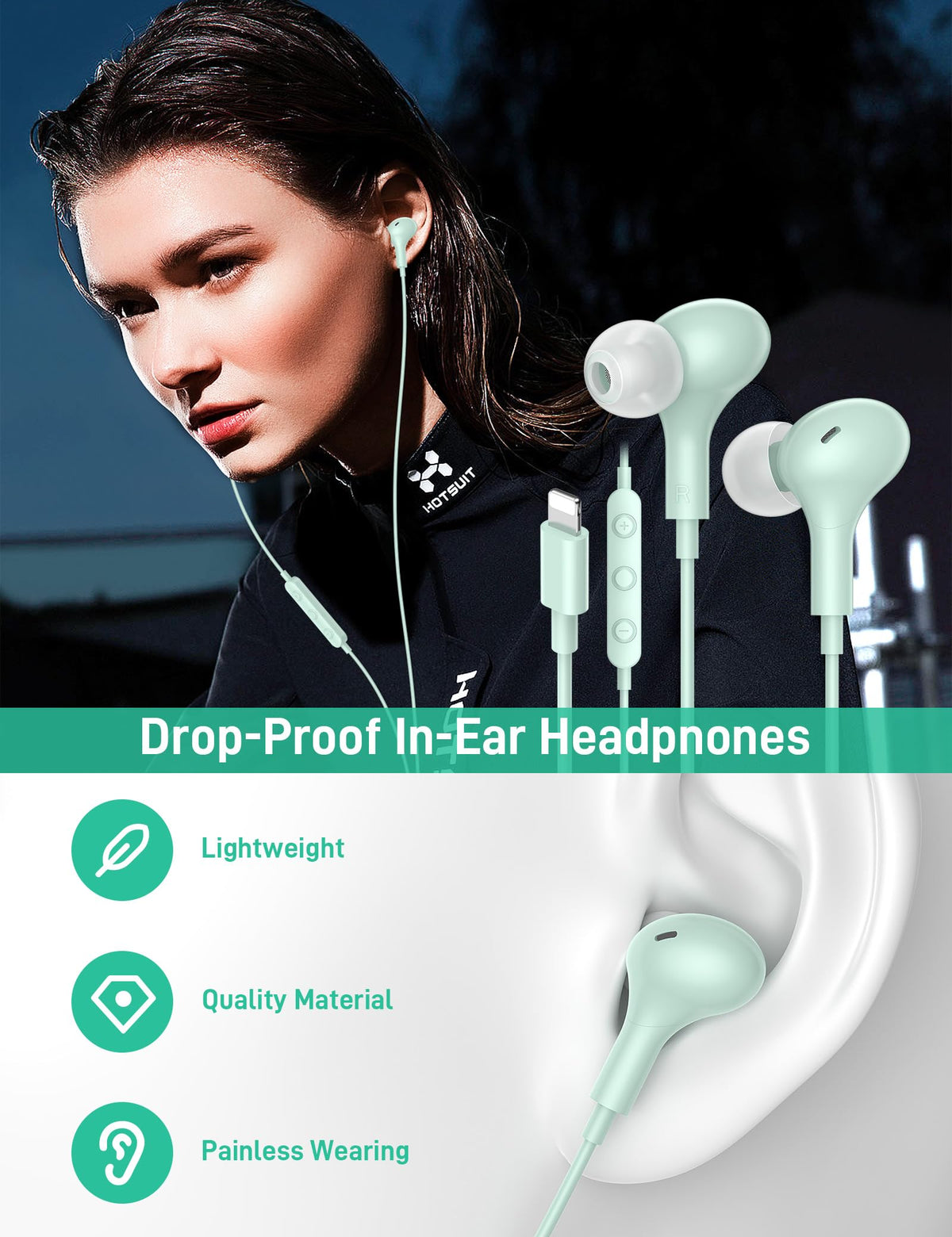 iMangoo wired earphones with HiFi bass for deep, distortion-free music during workouts
