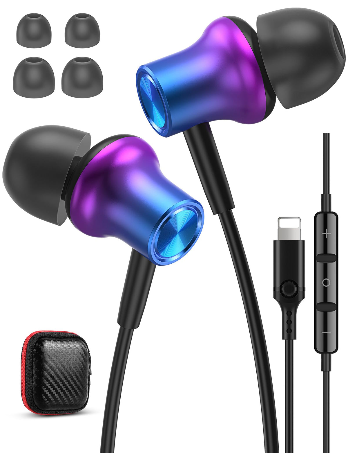 iMangoo lightning earbuds with magnetic clip for tangle-free wear