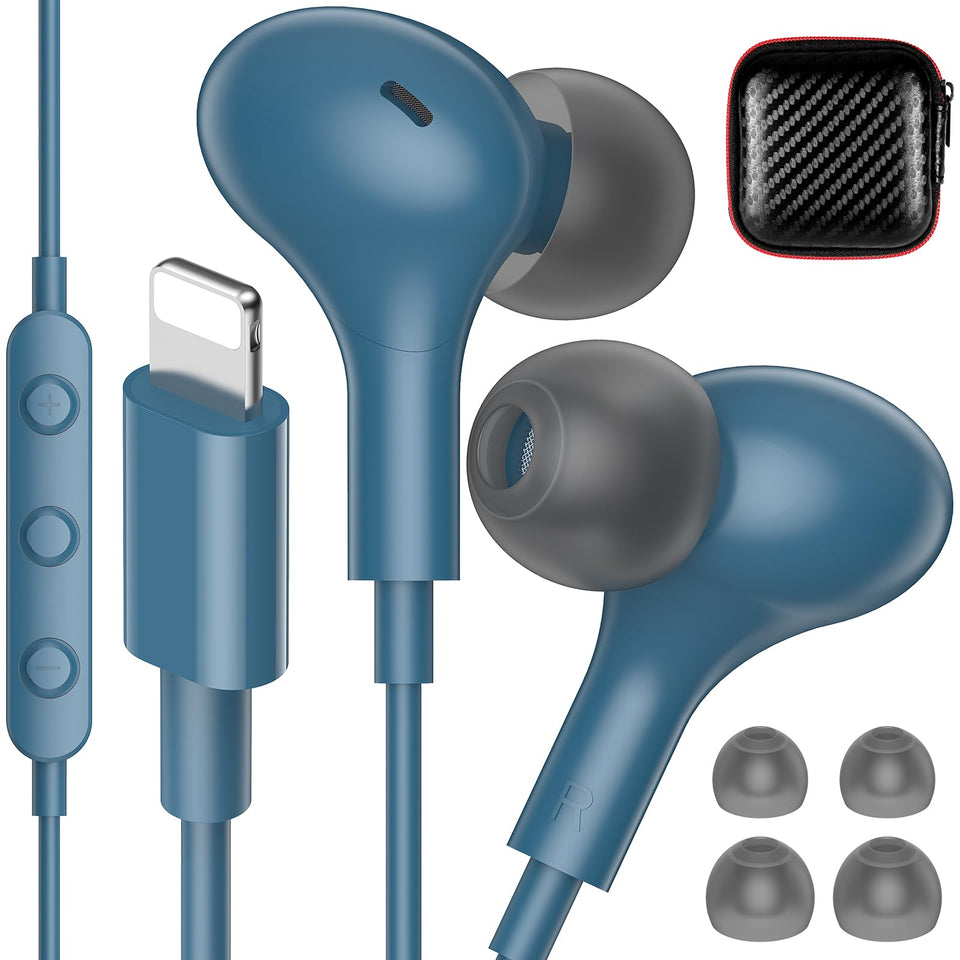 iMangoo Lightning wired earbuds with magnetic neck for secure wear during workouts