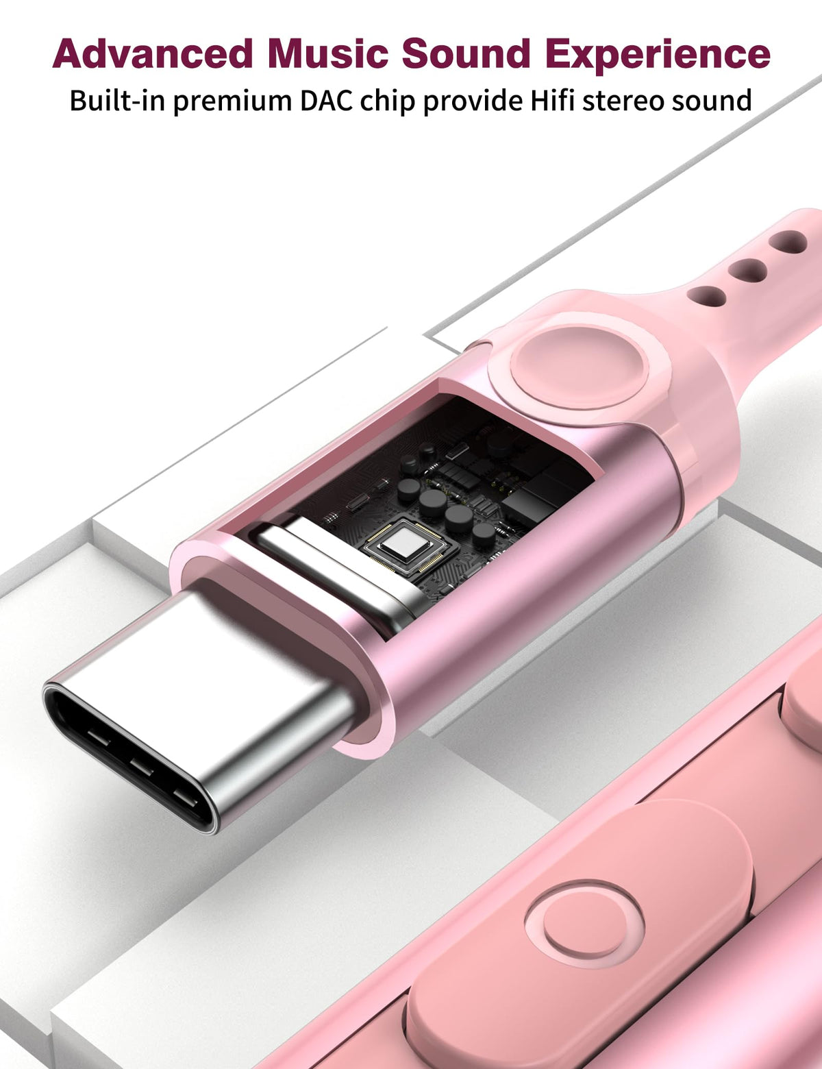 iMangoo metal-plated USB-C connector detail showing reliable contact and durability