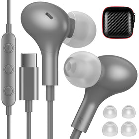 iMangoo front packaging showing earbuds and hard EVA case for neat storage