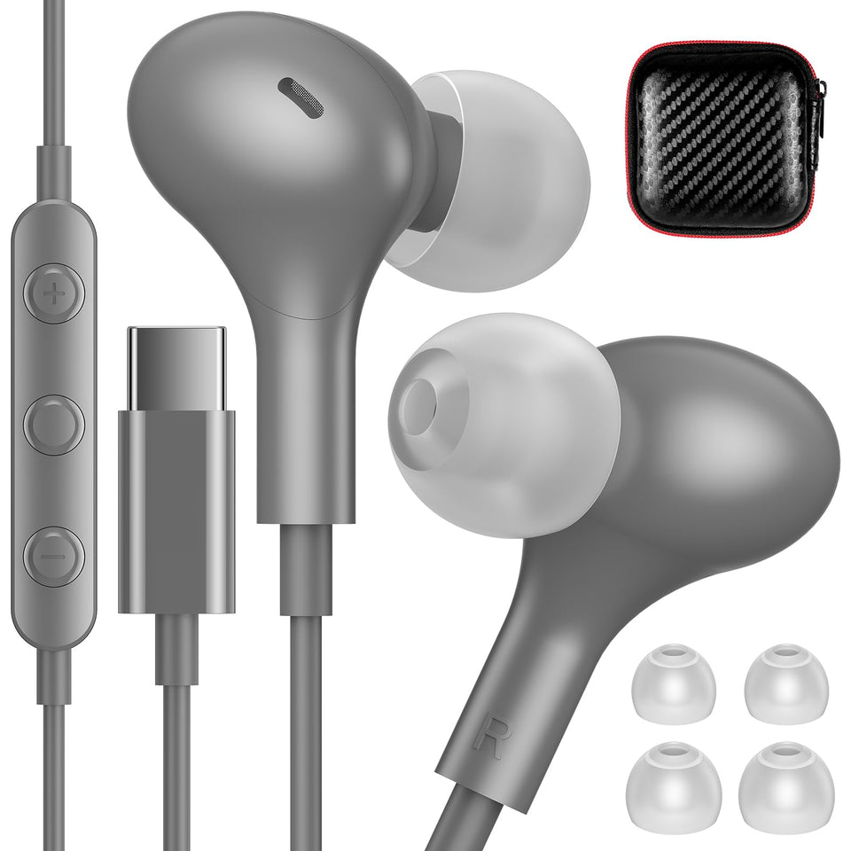 iMangoo front packaging showing earbuds and hard EVA case for neat storage