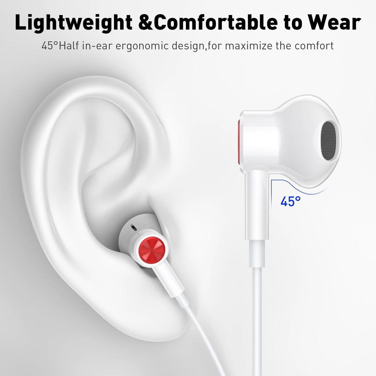 iMangoo USB-C earphones 1.2-meter cord for comfortable listening