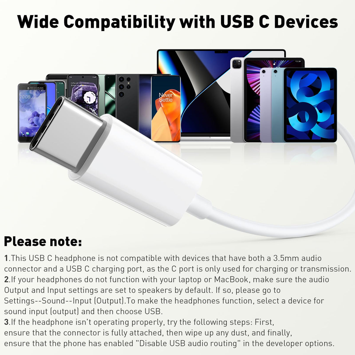 iMangoo USB-C earphones anti-fall tips for secure fit during workouts