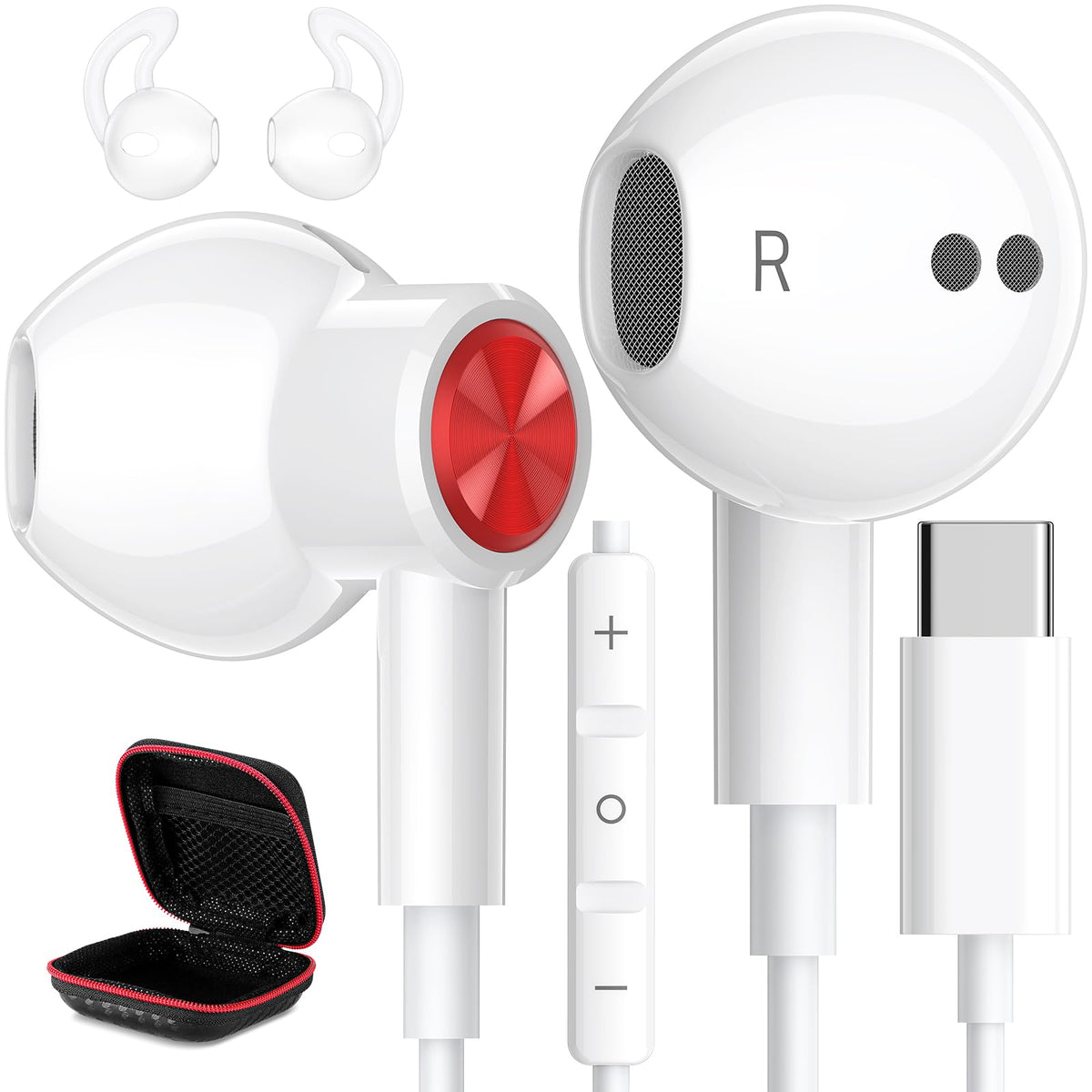 iMangoo USB-C earphones with magnetic design for tangle-free listening