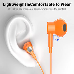 iMangoo USB-C headphones come with a compact carrying case for portability.