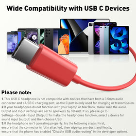 iMangoo USB-C headphones compatibility across Samsung, Apple, and Android devices