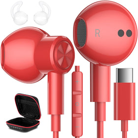 iMangoo USB-C headphones with magnetic cord for tangle-free storage and easy wear