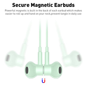 iMangoo USB-C headphones magnetic-ears design keeps cords tangle-free and easy to store