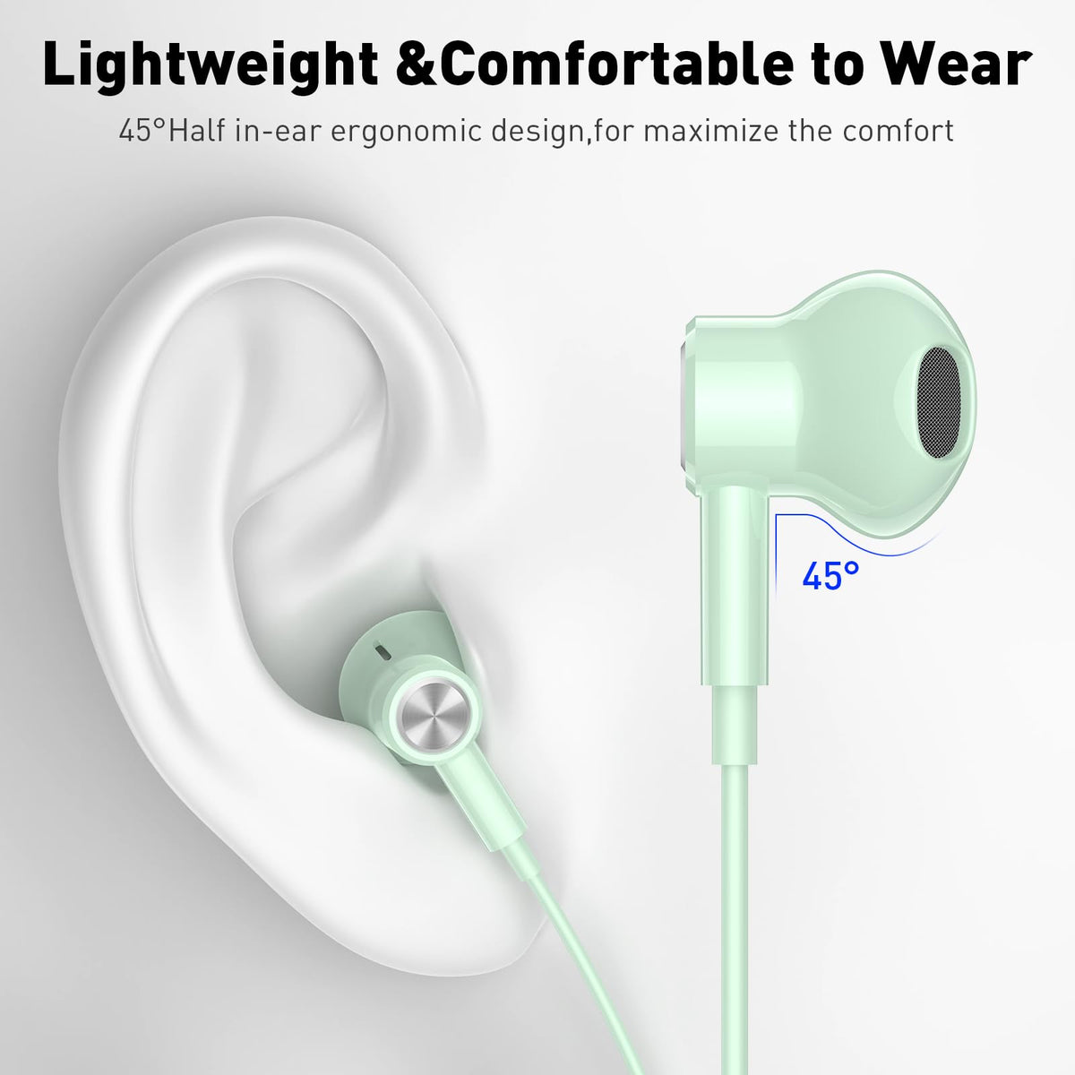 iMangoo USB-C headphones remote control and mic enable hands-free calls on the go