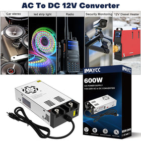 IMAYCC powering LED strip in use, stable 12V supply for lighting and electronics