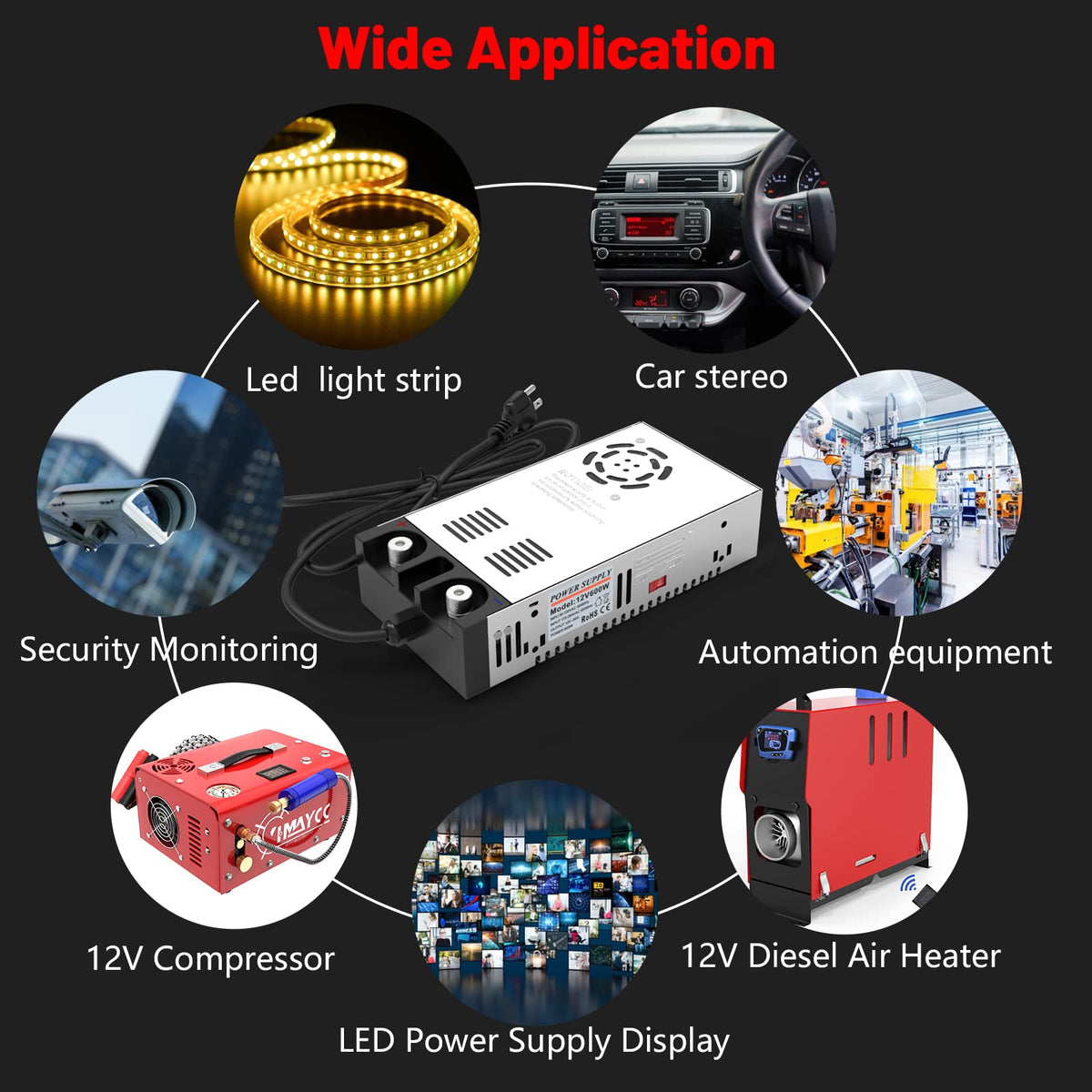 IMAYCC beside a handheld tool for scale showing compact heavy-duty 600W power capacity