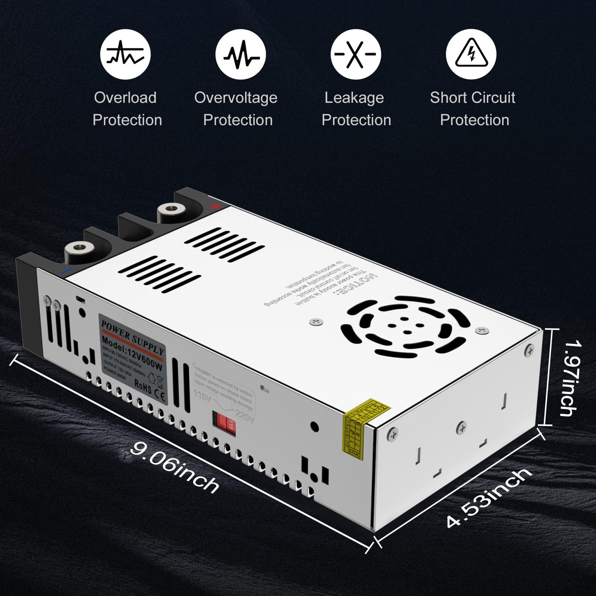 IMAYCC size comparison next to hand, compact footprint for tight enclosures