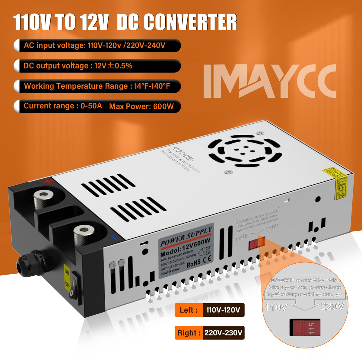 IMAYCC copper-plated terminals close-up ensuring efficient conductivity