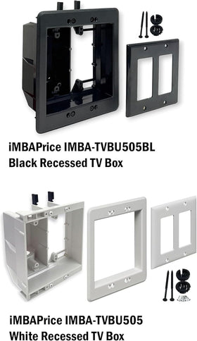 iMBAPrice cable-management image demonstrates hiding HDMI, Ethernet, and coax cables.