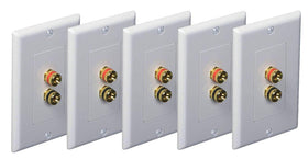 iMBAPrice front view white wall plate showing clean speaker terminals and easy access
