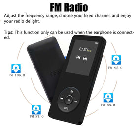 imkavery 128GB MP3 player includes earphones and USB cable in the box