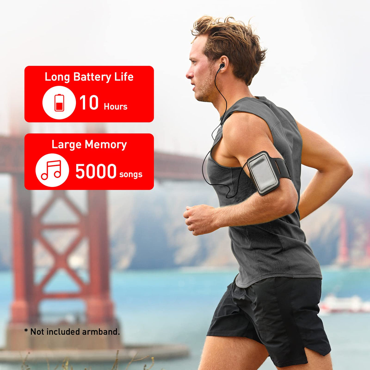 imkavery 128GB MP3 player slim design ideal for jogging and travel