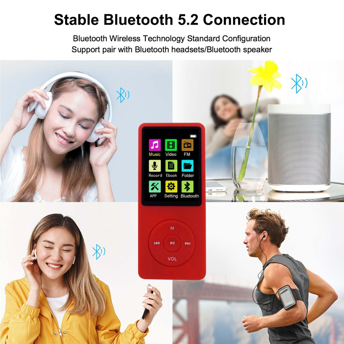imkavery 128GB MP3 player storage capacity up to 20,000 songs