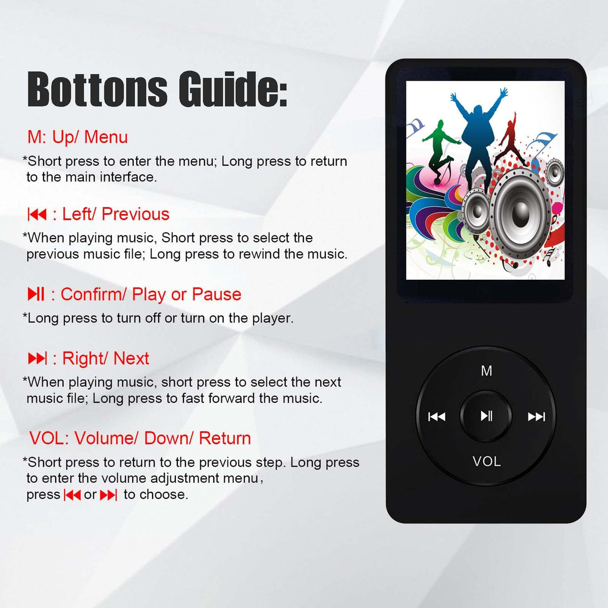 imkavery 64GB MP3 Player with earphones included offers ready-to-use audio out of the box.