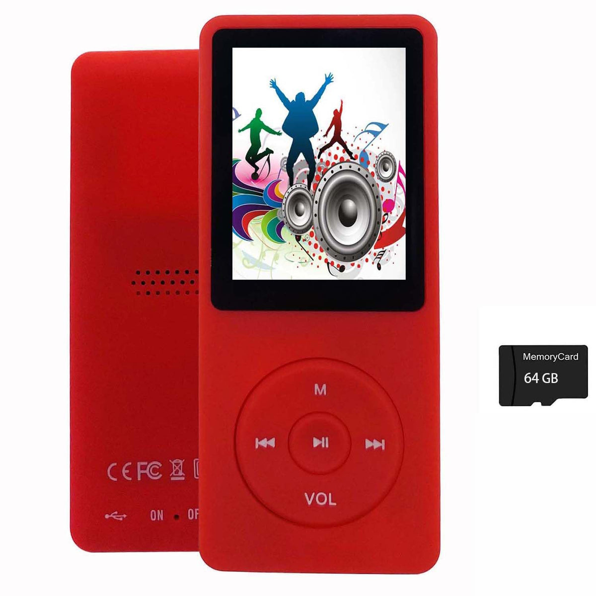 imkavery 64GB MP3 player with earphones, ideal for kids on the go