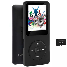 imkavery 64GB MP3 Player front view, compact and pocket-friendly for on-the-go listening.