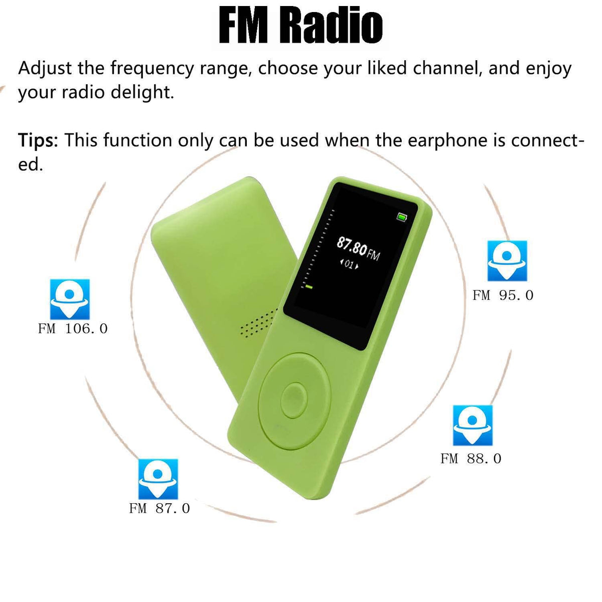 imkavery 64gb storage capacity highlights a large music library.