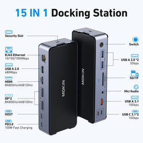 imokin 8K USB-C docking station dual monitor setup enabling extended displays