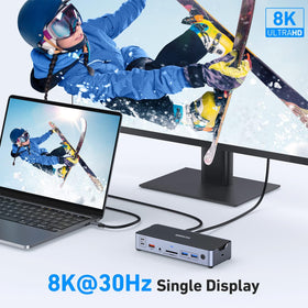 imokin 8K USB-C docking station ethernet port for reliable wired connection