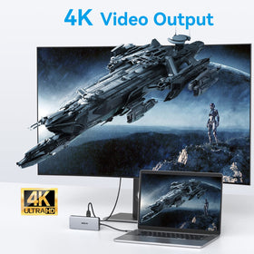 imokin connected to two external monitors for extended productivity setup