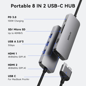 imokin close-up of side ports highlighting HDMI and USB layout for easy cable access